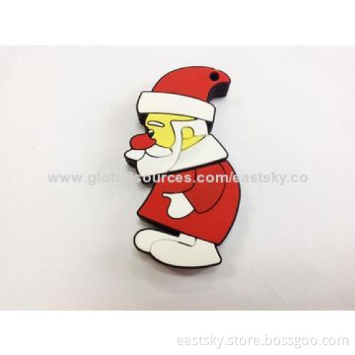 Custom Santa claus Shape Thumb drive, made of soft PVC material, OEM orders are welcomeNew